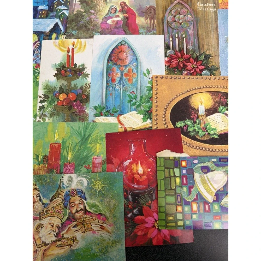 Vintage MCM Christmas Cards Fronts ONLY Mid Century Scrapbooking Crafts 50+